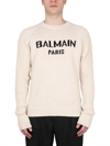 BALMAIN BALMAIN CREWNECK SWEATER WITH LOGO