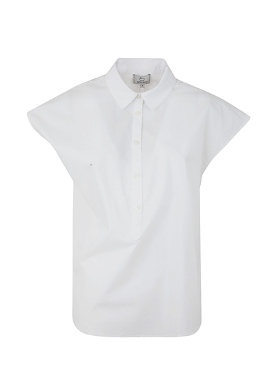 Woolrich Poplin Blouse In Bright White