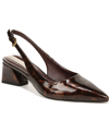 Franco Sarto Racer Slingback Pumps In Tortoise Brown Faux Patent