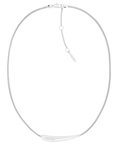 Calvin Klein Linear Drop Necklace In Silver Tone