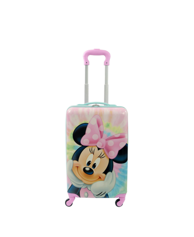 Ful Disney Minnie Mouse Tie Dye Kids 21" Hard Side Spinner Luggage In Multi