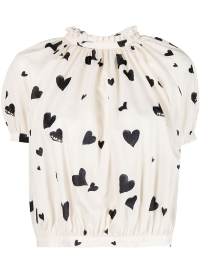Marni Heart-patterned Top In White