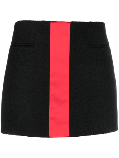 Ferragamo Woman Mini Skirt With Contrasting Panel In Black