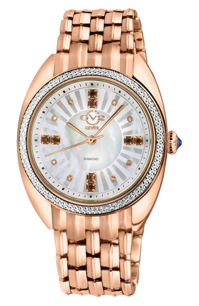 Gv2 Palermo Gemstone Embellished Bracelet Watch, 35mm In Rose Gold