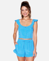 Inmocean Women's Window Pane Crop Top In Blue