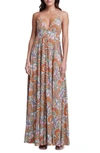 L AGENCE STEFANI PAISLEY PRINT MAXI SUNDRESS