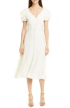 SALONI MARGOT RUCHED SLEEVE MIDI DRESS