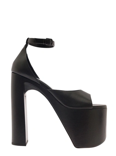 BALENCIAGA BALENCIAGA CAMDEN BLACK SANDALS WITH OVERSIZED PLATFORM IN SMOOTH LEATHER WOMAN