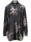 Brunello Cucinelli Grey Shirt With All-over Print In Silk Woman In Grey
