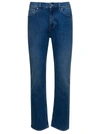 BURBERRY BURBERRY BLUE JEANS WITH TB PATCH AT THE BACK IN STRETCH COTTON DENIM MAN