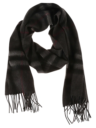 Burberry Giant Check Scarf In Charcoal
