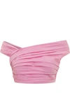 Dsquared2 Ruffled Crop Top In Lilac