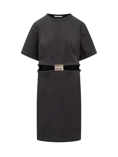 Jw Anderson Hinge-embellished T-shirt Midi Dress In Black