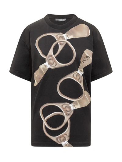 Jw Anderson Can Puller Printed Cotton Jersey T-shirt In Black
