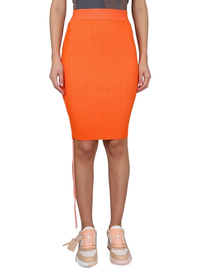 Off-white Cut-out Skirt In Arancione