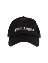 Palm Angels Classic Logo-embroidered Cotton-twill Cap In Nero