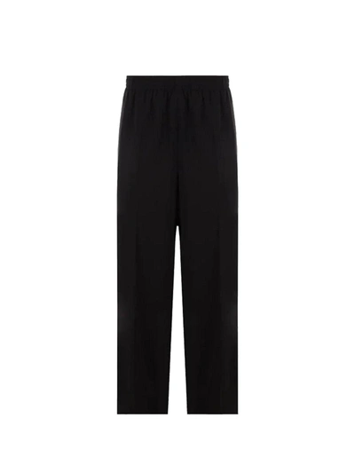 Balenciaga Soft Wool Trousers In Black