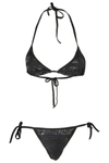 Balmain Foiled Triangle Bikini In Black Bla
