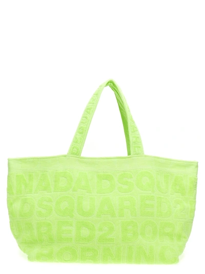 Dsquared2 Terry Cloth Shopping Bag Tote Bag Green