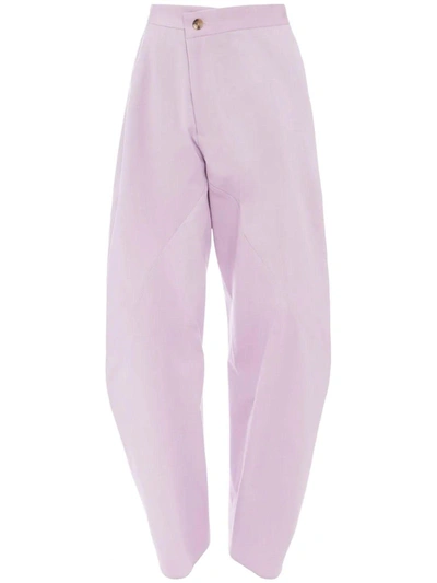 Jw Anderson Twisted Straight-leg Trousers In Lilla