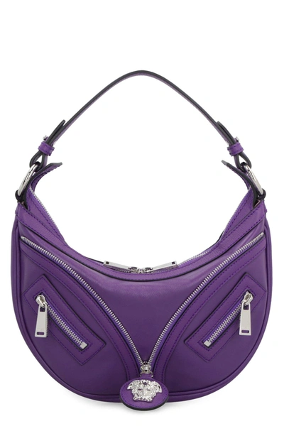 Versace Small Repeat Shoulder Bag In Purple