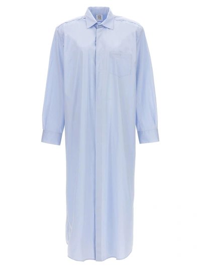 Vetements Deconstructed Cotton Shirt Dress In Blue