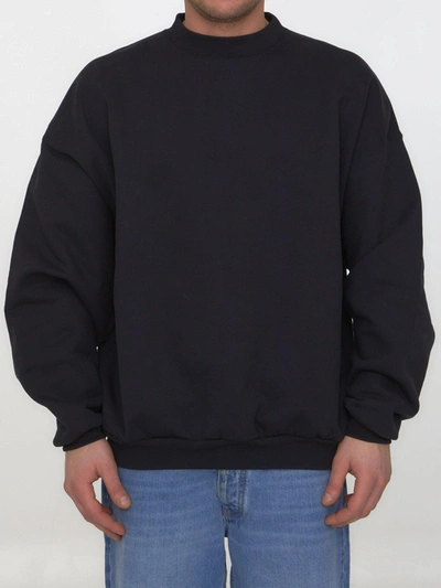 Balenciaga Care Label Sweatshirt In Black/white