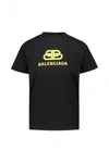 BALENCIAGA BALENCIAGA T-SHIRT WITH YELLOW LOGO