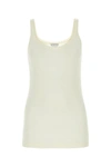 Bottega Veneta Ribbed Wool Sleeveless Top In Bianco