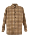 BOTTEGA VENETA BOTTEGA VENETA OVERSIZE FLANNEL-PRINTED LEATHER SHIRT