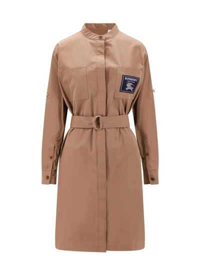 Burberry Dress In Marrone