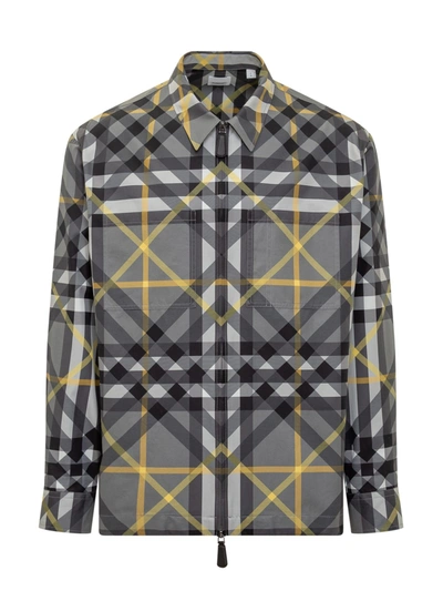 Burberry Exaggerated Check Shirt In Storm Grey Ip Pat