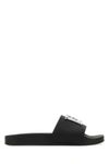 Dsquared2 Black Leather D2 Statement Slippers In Nero