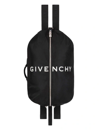 Givenchy Black Nylon G-zip Backpack With Logo In Nero