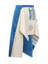 Jw Anderson Asymmetric Care Label Skirt In White/blue
