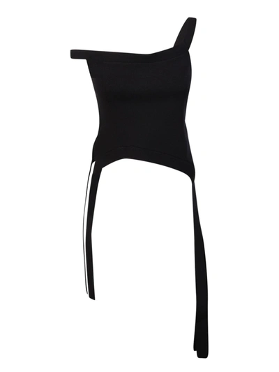 Jw Anderson One-shoulder Draped Top In Nero