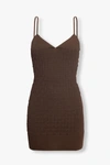 Jacquemus Brown Le Raphia 'la Robe Maille Tecido' Minidress In Brown