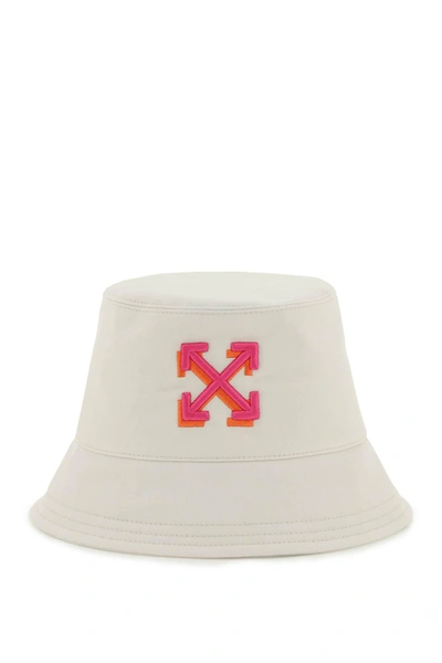 Off-white Arrows Logo-embroidered Bucket Hat In White