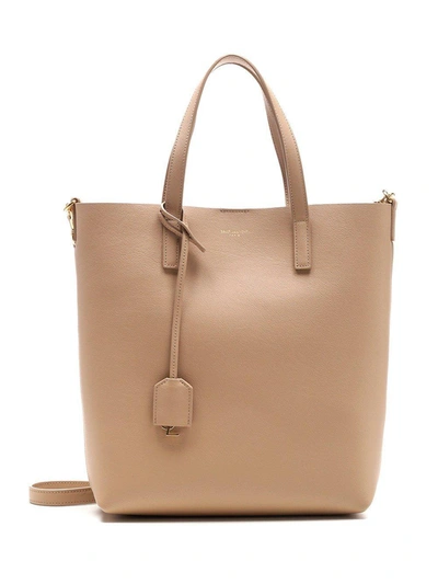 Saint Laurent Toy Shopping Tote Bag In Dark Beige