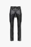 VERSACE VERSACE LEATHER TROUSERS WITH FRINGES