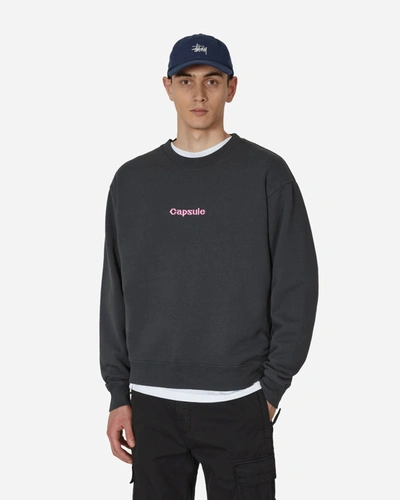 Capsule Classic Logo Crewneck Sweatshirt Washed In Black