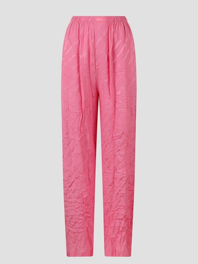 Balenciaga Bb Monogram Pyjama Trousers In Pink & Purple