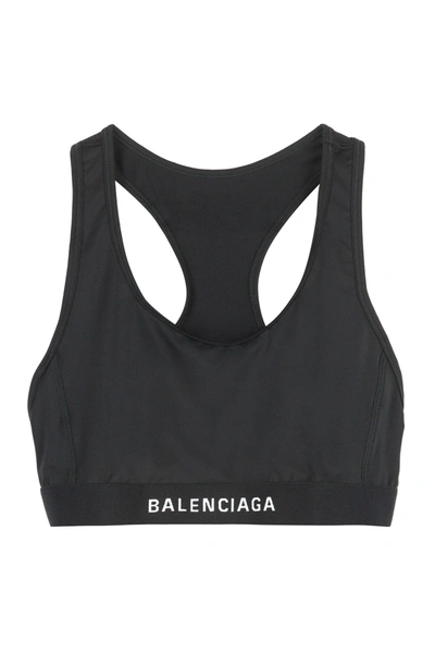 Balenciaga Crop-top With Logo In Black