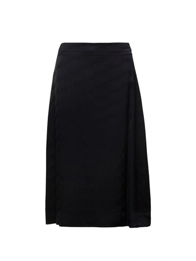 Balenciaga Panelled Midi Skirt In Black