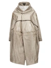 Comme Des Garçons Oversized Trench Coat Shiny Finish In Gray