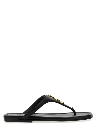 Jw Anderson Logo-plaque Thong Leather Sandals In Black