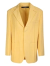 Jacquemus Solid Color Single-breasted Blazer In Yellow