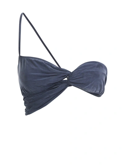 Jacquemus Le Bandeau Espelho铜氨纤维文胸式上衣 In Navy