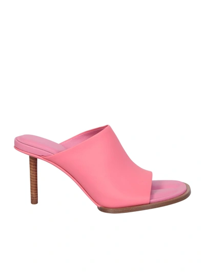 Jacquemus 80mm Les Mules Ronde Leather Mules In Pink