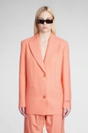 Off-white Blazer In Orange Wool In Orange